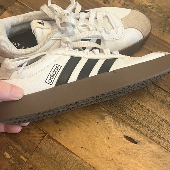 Adidas White and Black Striped Sneakers - Picture 5 of 6